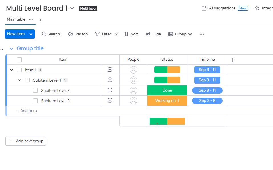 Multi level boards preview